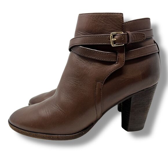 Cole Haan Grand OS Hayes Brown Leather Belt Strap Bootie Ankle Boots Size 8 - Picture 1 of 12